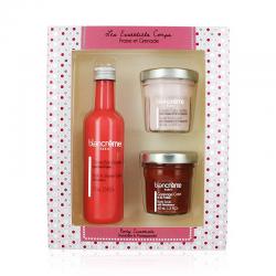 ESSENTIELS CORPS FRAISE GRENADE BLANCREME -  1 Bain Moussant 75 ml   1 Gommage Corps 40 ml   1 Crme Corps Souffle 40ml