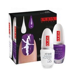 Nail Art Kit Blanc et Violet Pop Pupa Edition Limite - Kit 2 flacons
