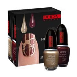 Nail Art Kit Or et Rouge Noir Pupa - Kit 2 flacons